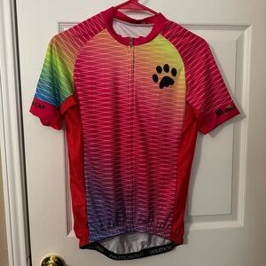 Weimostar Women's Rainbow Gradient Cycling Jersey - Pink